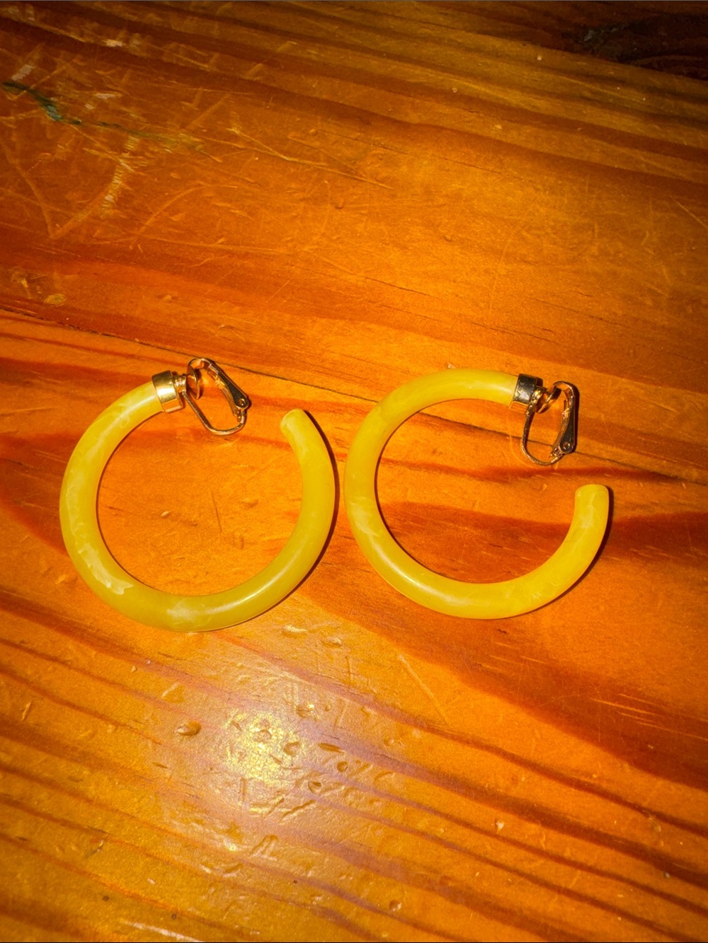 Yellow Hoop clip on Earrings - Unbranded Fashion Jewelry